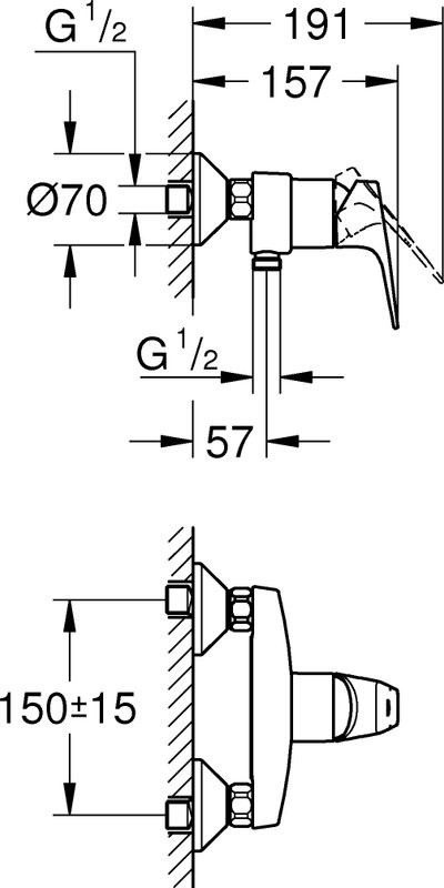 Смеситель для душа Grohe BauFlow BauFlow 23755000