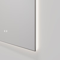 Зеркало Vincea VLM-4F120GM-2 120x80, с подсветкой и антизапотевателем, вороненая сталь