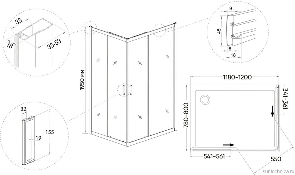 Душевой уголок Veconi Rovigo RV-10 120x80