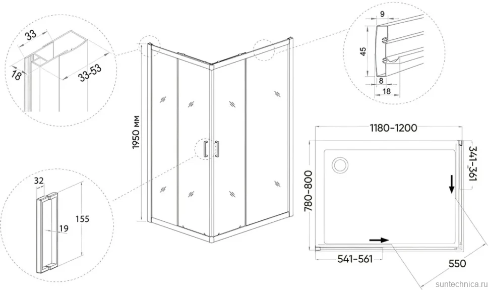Душевой уголок Veconi Rovigo RV-10 120x80