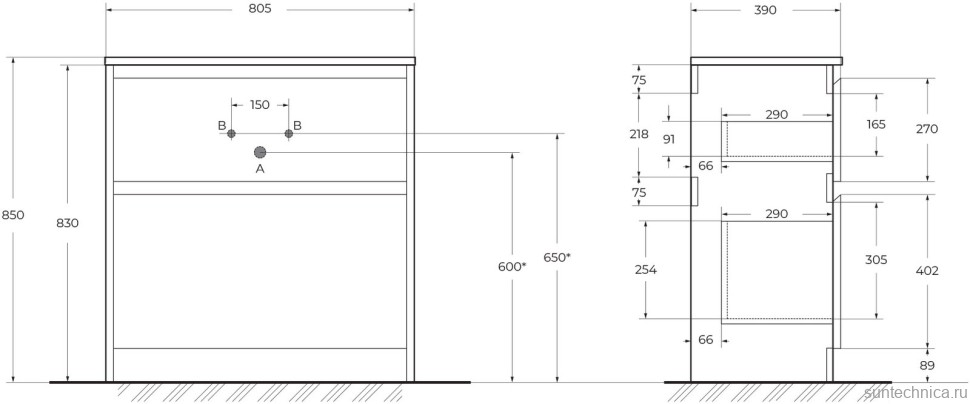 Тумба с раковиной BelBagno Kraft 39 80 напольная, bianco opaco