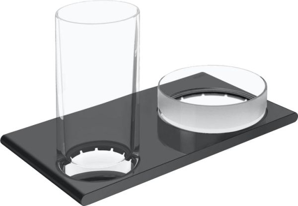 Стакан Keuco Edition 400 11554 с чашей для мелочей, хром черный