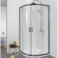 Душевой уголок AQUATEK AQ ARI RO 08020BL 80х80 см, профиль черный, стекло прозрачное