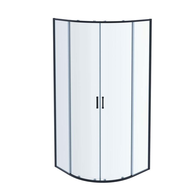 Душевой уголок AQUATEK AQ ARI RO 08020BL 80х80 см, профиль черный, стекло прозрачное