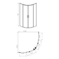 Душевой уголок AQUATEK AQ ARI RO 08020BL 80х80 см, профиль черный, стекло прозрачное