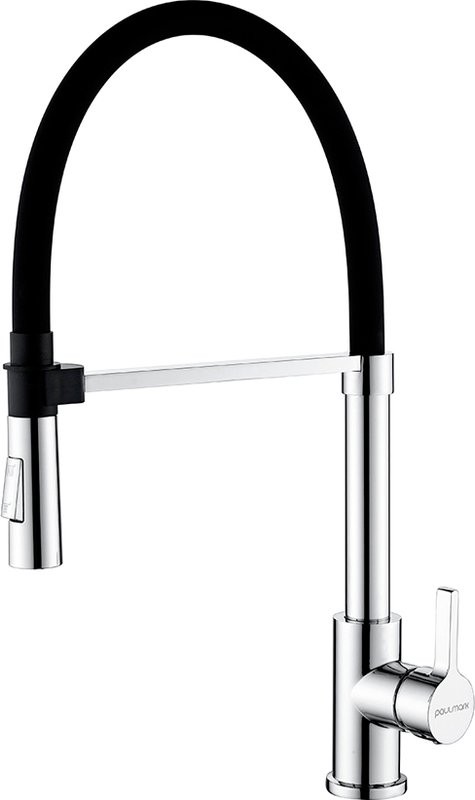 Смеситель для кухни Paulmark Halt Ha214021-CR хром, с гибким изливом