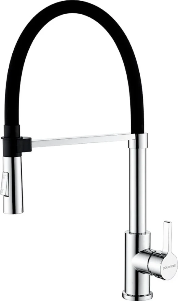 Смеситель для кухни Paulmark Halt Ha214021-CR хром, с гибким изливом