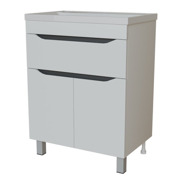Тумба д/ванной "Лайн-60" 1 ящик под раковину Фостер 60 (Kirovit)/Fest-60 (Sanita Lux) (ПВХ)