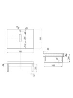 Столешница с раковиной Teymi Helmi 70 дуб кашмир, раковина Solli 41,  с белыми кронштейнами