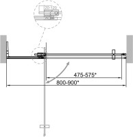 Душевая дверь в нишу Cezares Slider B 1 80/90 BR Nero профиль черный, стекло бронза