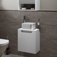 Тумба с раковиной Runo Бари Микра 40 белая, раковина Uno 25