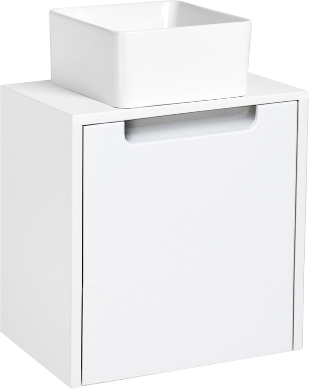 Тумба с раковиной Runo Бари Микра 40 белая, раковина Uno 25