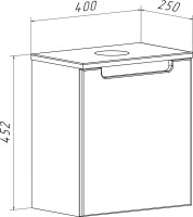 Тумба с раковиной Runo Бари Микра 40 белая, раковина Uno 25