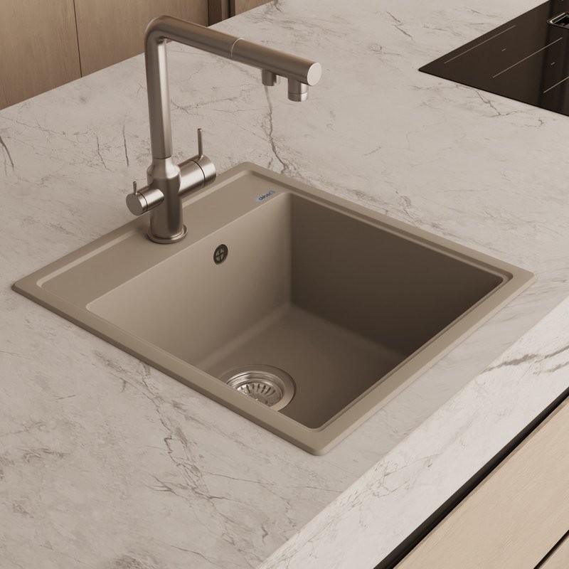 Мойка кухонная Abber Quarz AQ2901S матовая песочная