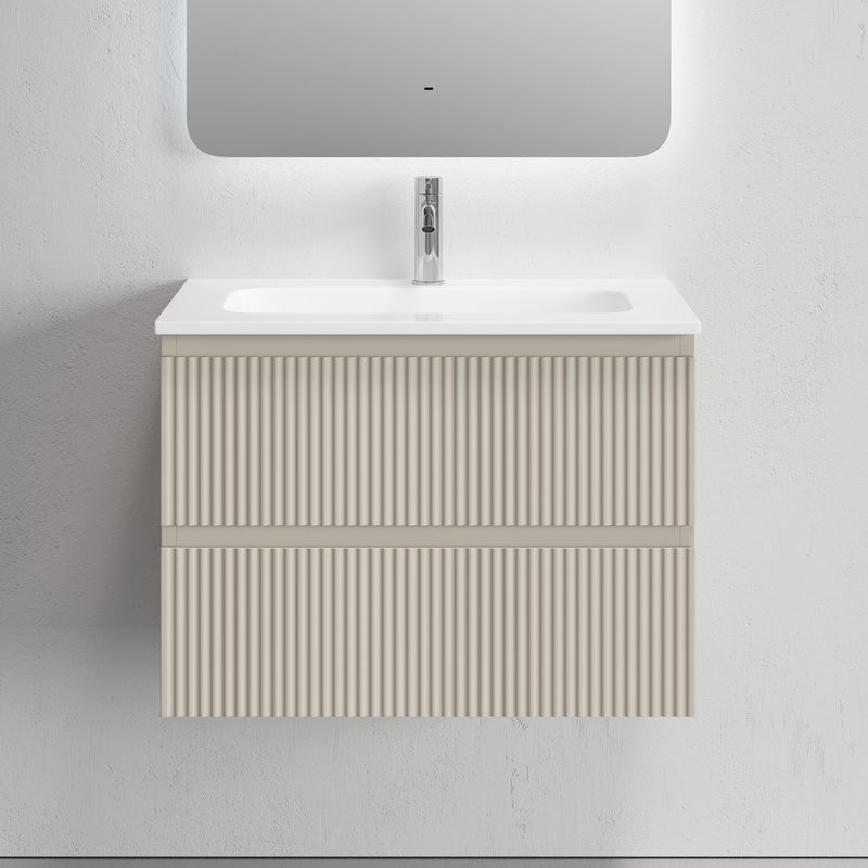 Тумба с раковиной Sancos Snob R 70 подвесная, beige soft, раковина CN7031