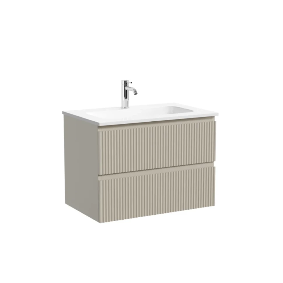 Тумба с раковиной Sancos Snob R 70 подвесная, beige soft, раковина CN7031