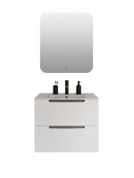 Мебель для ванной комнаты Runo Lina 80 подвесная, глянцевая белая