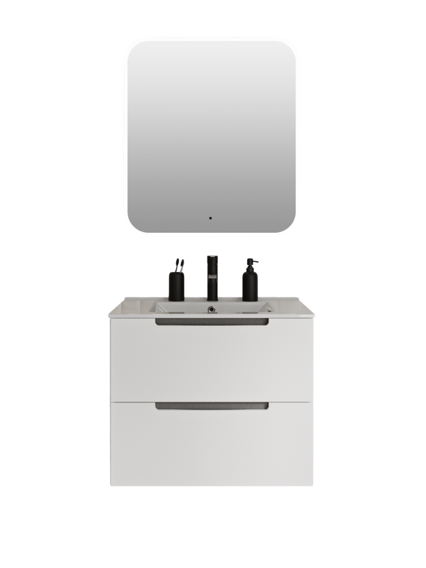 Мебель для ванной комнаты Runo Lina 80 подвесная, глянцевая белая