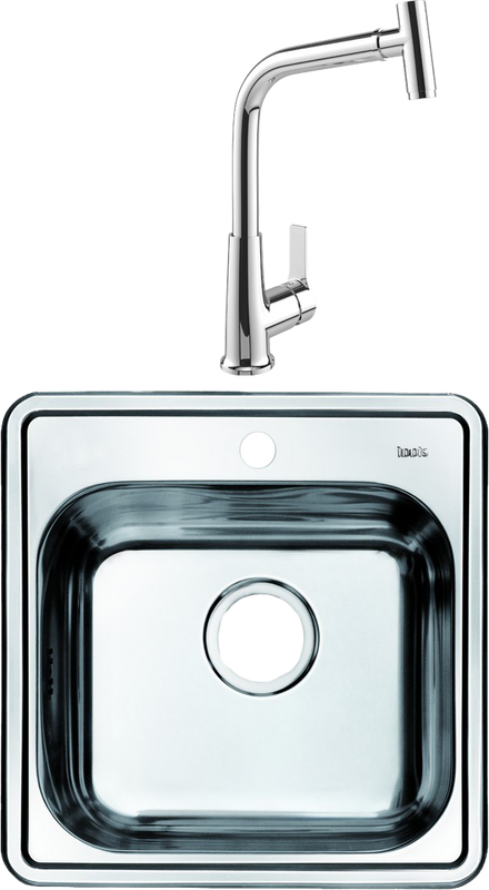 Комплект Мойка IDDIS Strit + Смеситель MEGA Life MG-TK09 хром