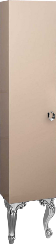 Шкаф пенал для ванной Armadi Art NeoArt капучино с ручкой Drop хром, с ножками