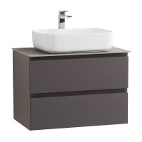 Тумба под раковину со столешницей BelBagno Kraft 70 подвесная, матовая темно-серая, столешница kep-70-grn