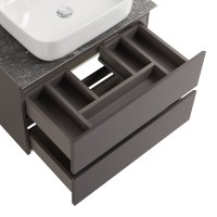 Тумба под раковину со столешницей BelBagno Kraft 70 подвесная, матовая темно-серая, столешница kep-70-grn