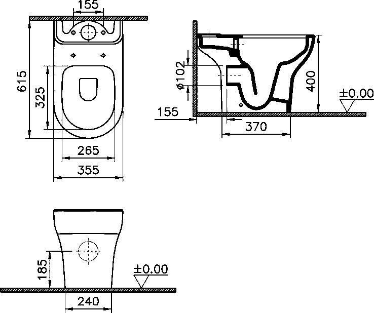 Унитаз-компакт напольный VitrA Zentrum Nifa 9824B003-7217 безободковый, с микролифтом