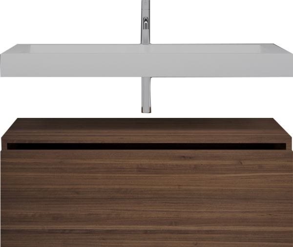 Тумба с раковиной Armadi Art Flat 100 подвесная, dark oak