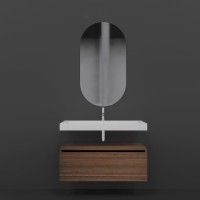 Тумба с раковиной Armadi Art Flat 100 подвесная, dark oak