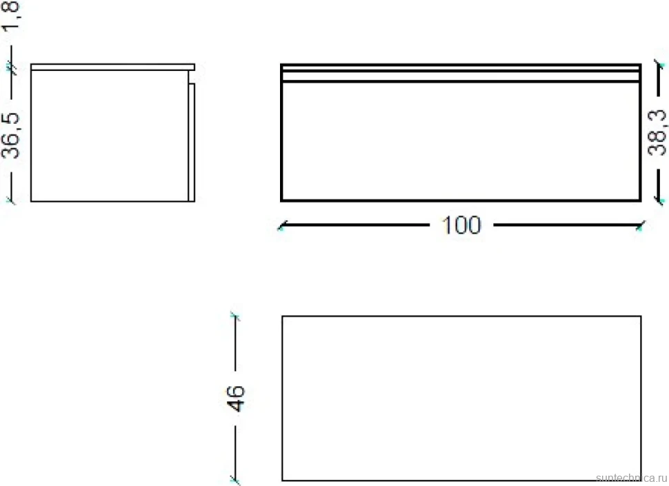 Тумба с раковиной Armadi Art Flat 100 подвесная, dark oak