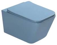 Унитаз подвесной SantiLine SL-5007BL с микролифтом, голубой матовый