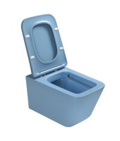 Унитаз подвесной SantiLine SL-5007BL с микролифтом, голубой матовый