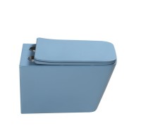 Унитаз подвесной SantiLine SL-5007BL с микролифтом, голубой матовый