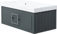 Тумба с раковиной La Fenice Cubo 90 L серая, ручка хром