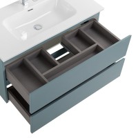 Мебель для ванной комнаты BelBagno Kraft 90 подвесная, матовая голубая, раковина bb900etl