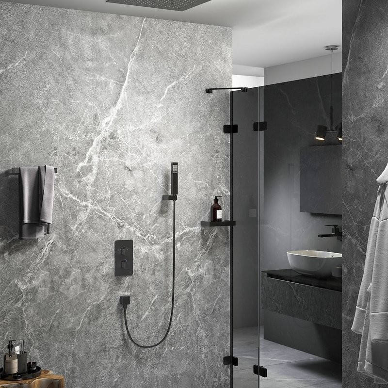 Душевой комплект Timo Petruma SX-5029/03SM черный, С ВНУТРЕННЕЙ ЧАСТЬЮ