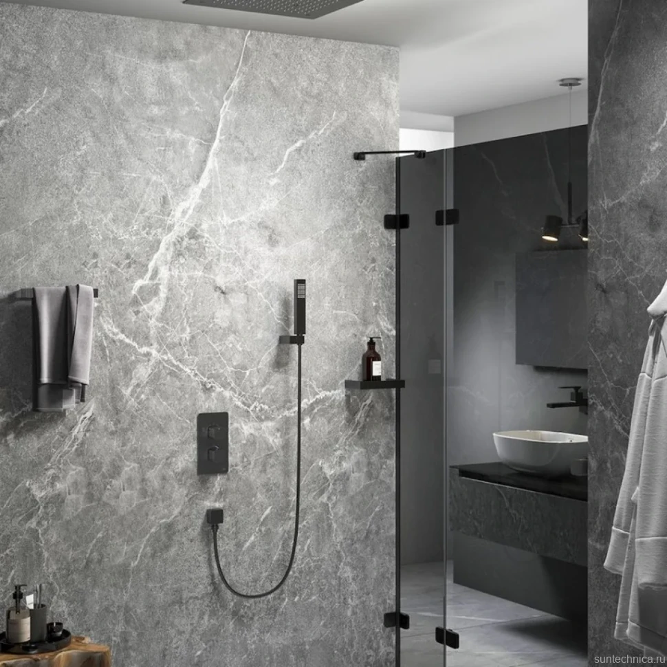 Душевой комплект Timo Petruma SX-5029/03SM черный, С ВНУТРЕННЕЙ ЧАСТЬЮ