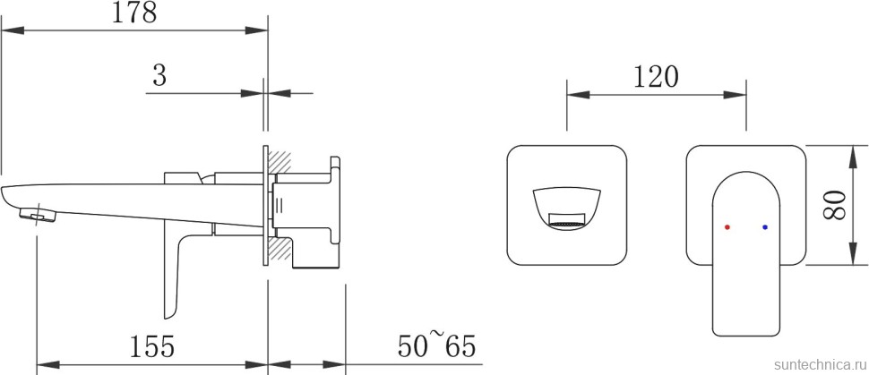 Смеситель для раковины Berges Ventas S 076007 С ВНУТРЕННЕЙ ЧАСТЬЮ, хром