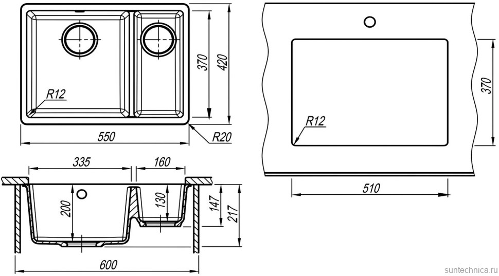 Комплект Мойка Lemark Sinara 550.2-U 9910082 жасмин + Смеситель Comfort LM3061PJS жасмин