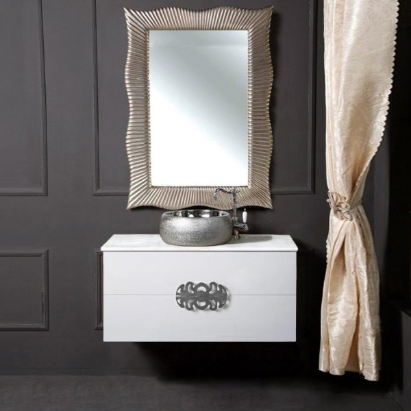 Мебель для ванной комнаты Armadi Art NeoArt 100 белая с ручками Ajur хром