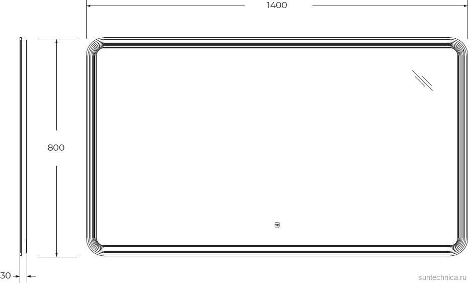 Зеркало Cezares Duet 140х80, с подсветкой