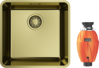 Комплект Мойка Omoikiri Omi 43-U/I Ultra-LG светлое золото + Измельчитель Nagare 750