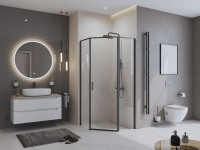Душевой уголок BelBagno Uno 195 P 1 100 C Nero профиль черный, стекло прозрачное