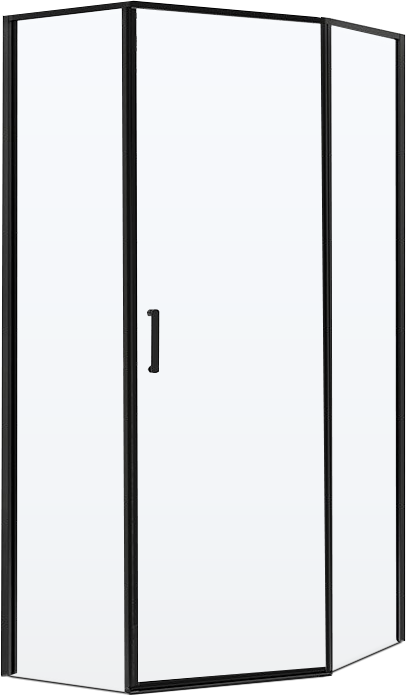 Душевой уголок BelBagno Uno 195 P 1 100 C Nero профиль черный, стекло прозрачное