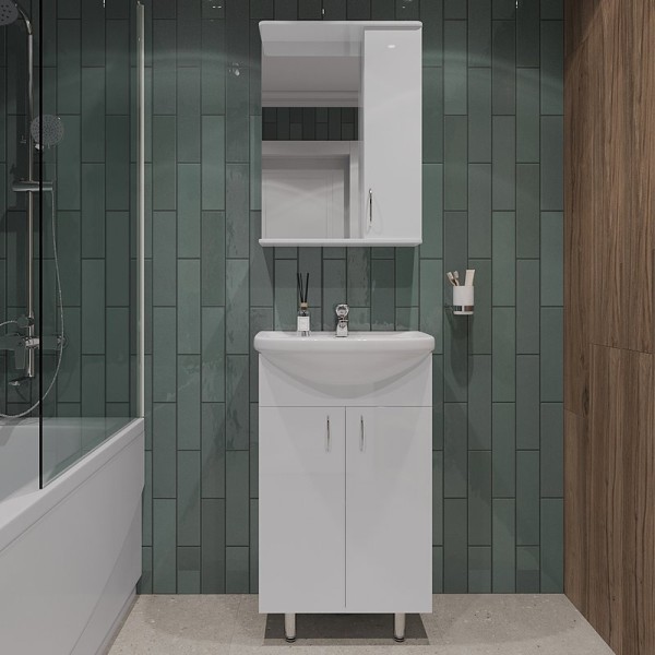 Мебель для ванной комнаты Orange Лайт 50 белый глянец