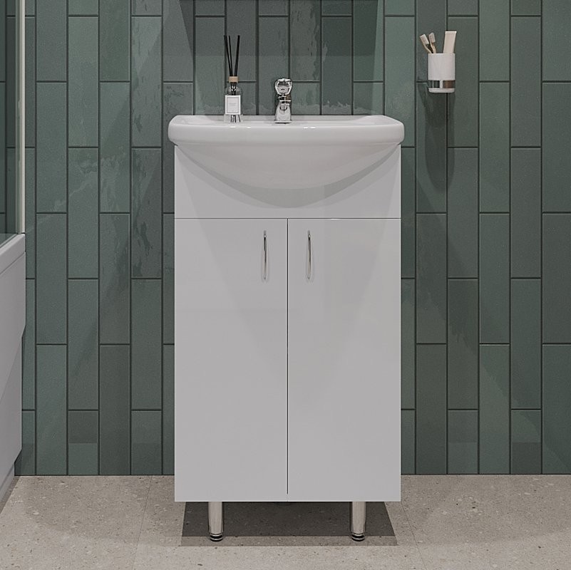 Мебель для ванной комнаты Orange Лайт 50 белый глянец