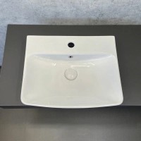 Тумба с раковиной Comforty Эдинбург 60 подвесная, бетон светлый, раковина 9055RA-50