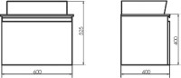 Тумба с раковиной Comforty Эдинбург 60 подвесная, бетон светлый, раковина 9055RA-50