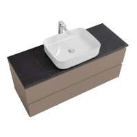 Тумба под раковину со столешницей BelBagno Kraft 120 подвесная, матовая бежевая, столешница kep-120-mno