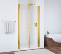 Душевая дверь в нишу Vegas Glass E2P 85 09 01 профиль золото, стекло прозрачное